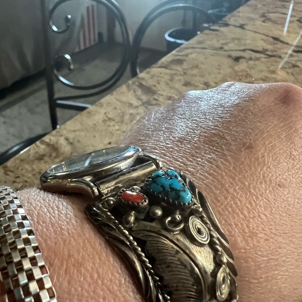 Coral and Turquoise watch ! Has normal Patina